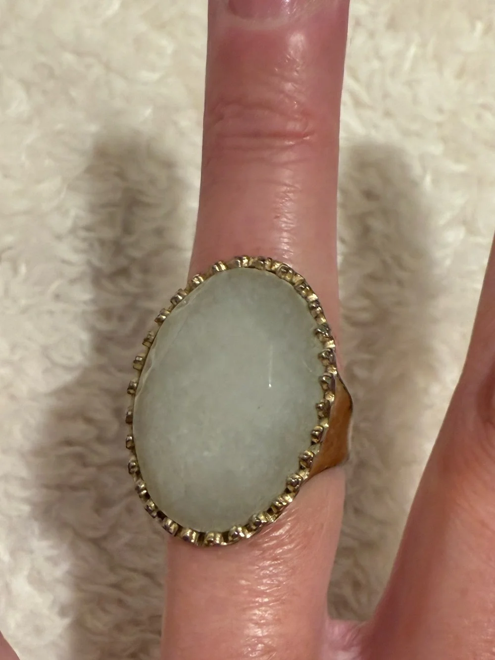 Elegant Gold-Trim Oval Cocktail Ring - Women's Jewelry